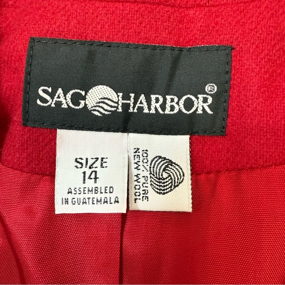 Sag Harbor Vintage Red 3-Button Blazer Career Jacket Size 12 - Picture 6 of 7